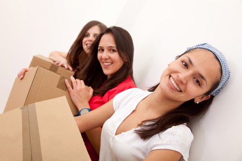 Loading furniture into a hired removal truck