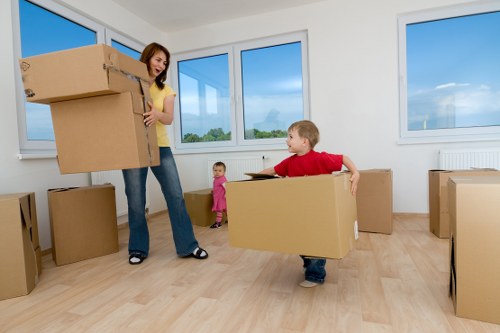 Household furniture and boxes being loaded for a local move